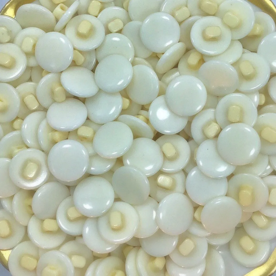 1/2" VINTAGE OFF WHITE Buttons Vintage Shank Buttons for Clothing Plastic White Buttons Blouse Buttons Dress Buttons 67