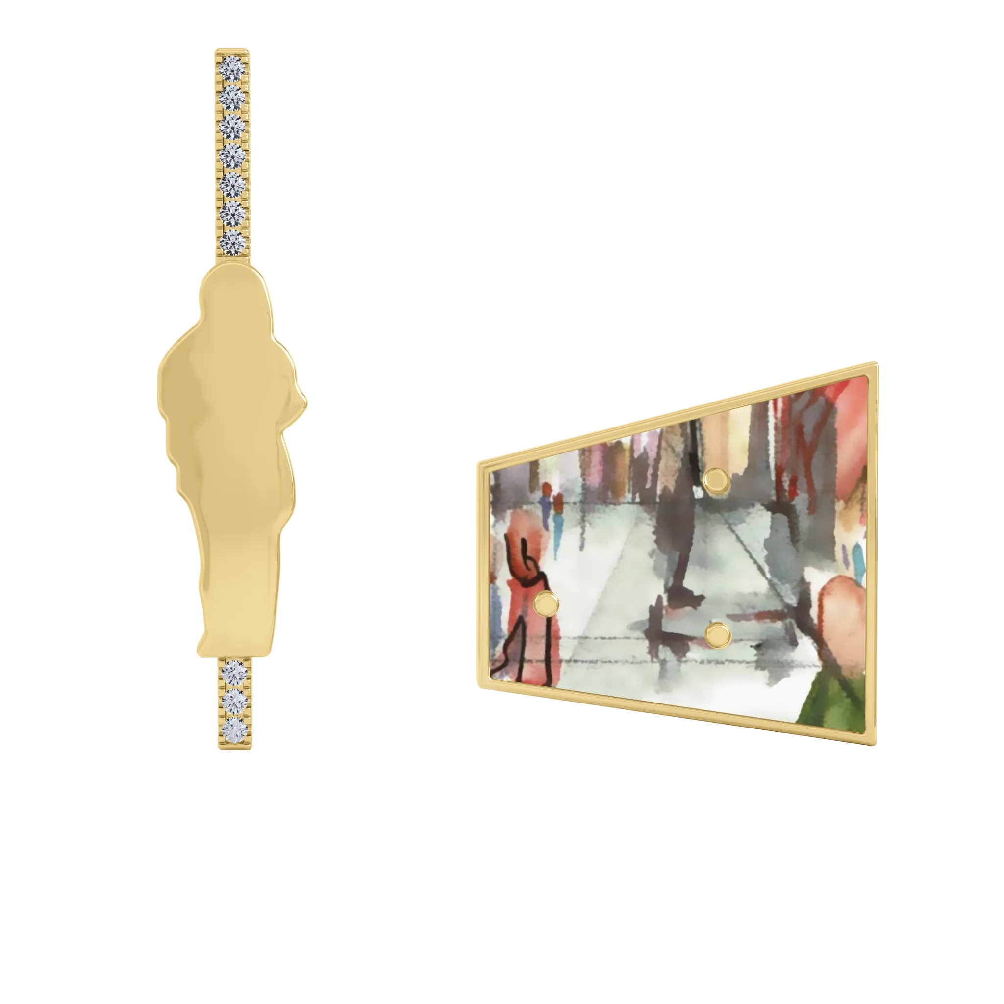 14K Hand-Painted Earrings