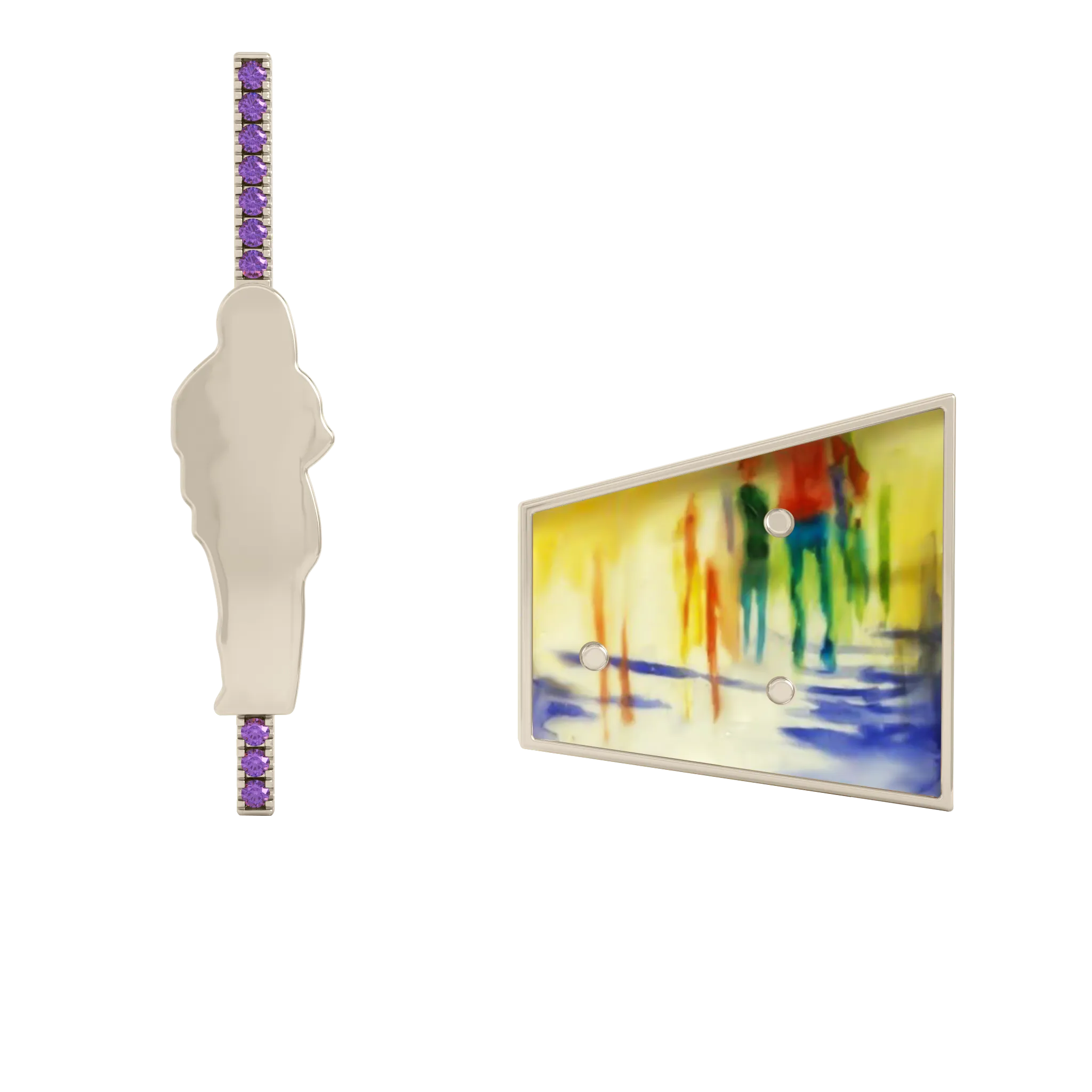 14K Hand-Painted Earrings