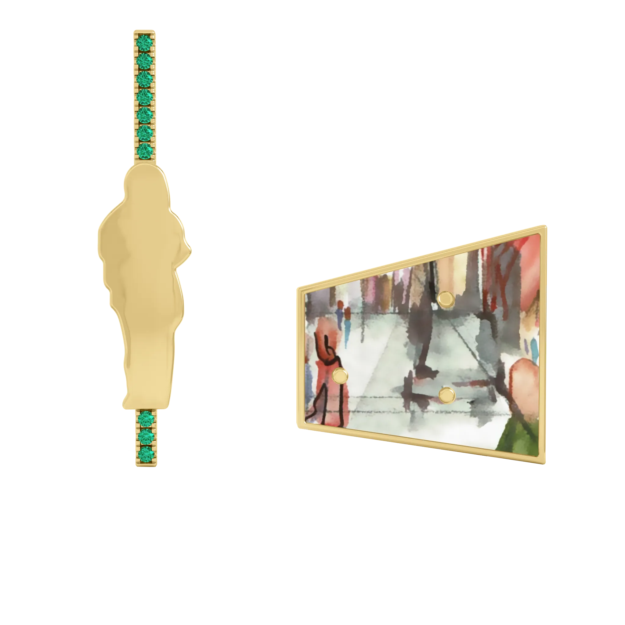 14K Hand-Painted Earrings