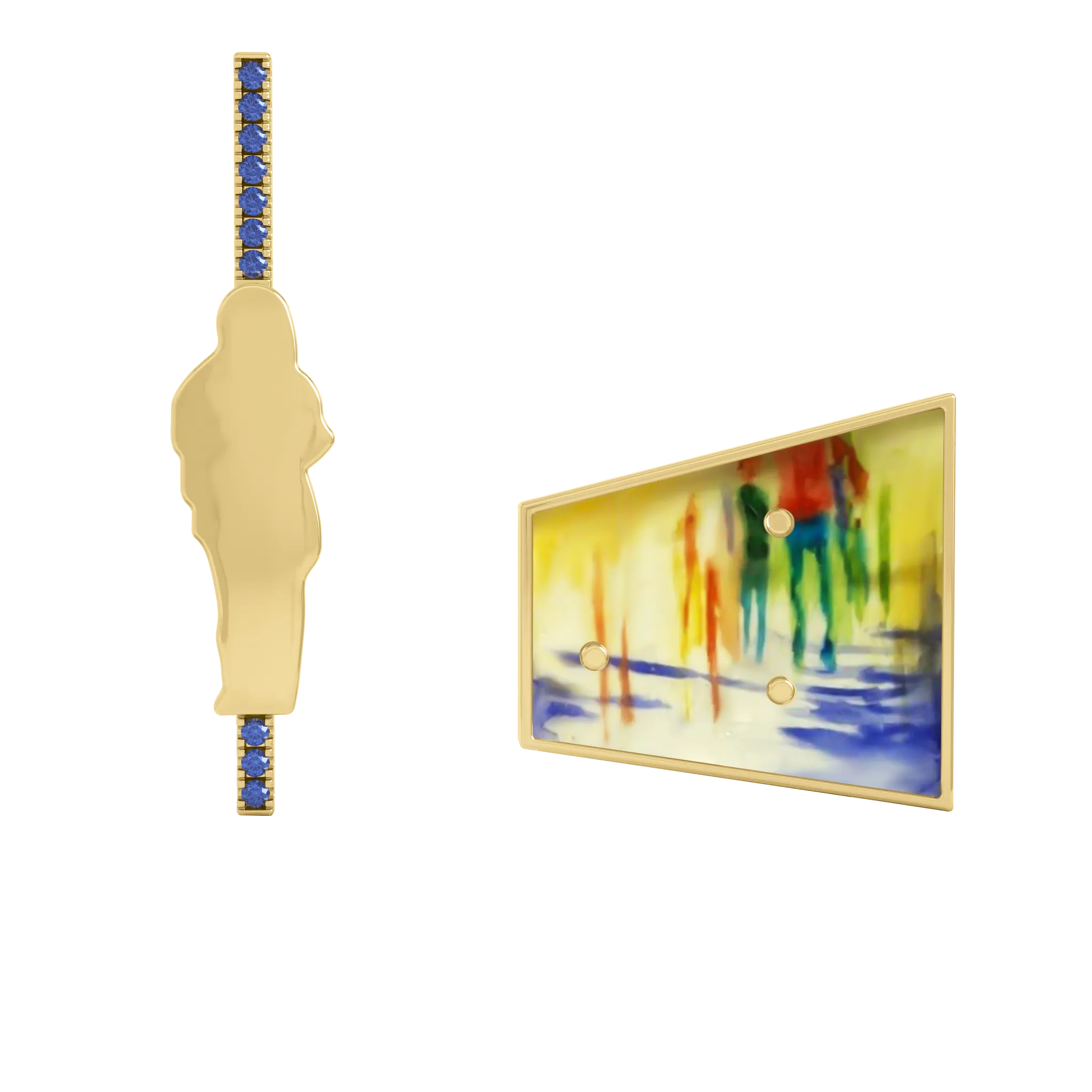 14K Hand-Painted Earrings