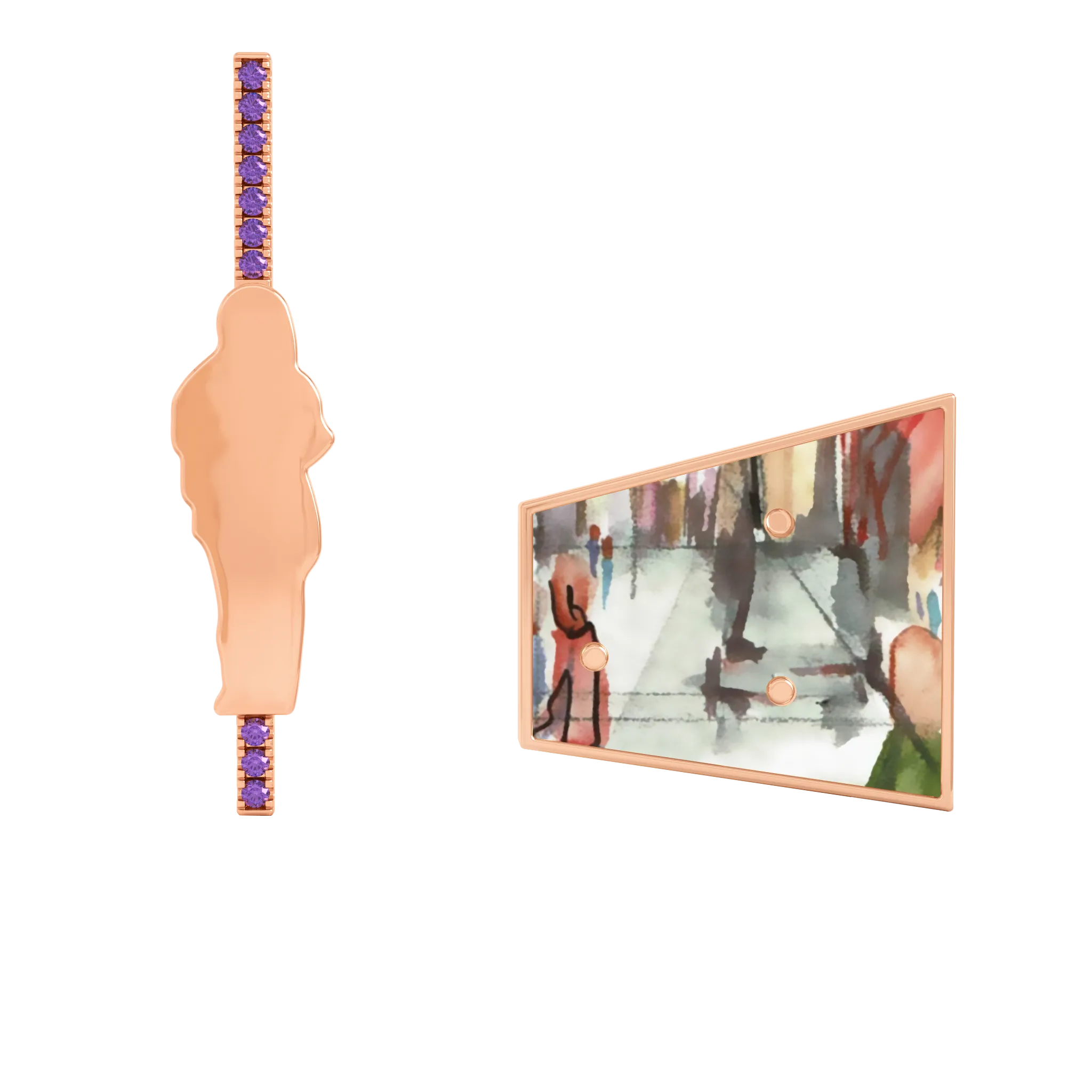 14K Hand-Painted Earrings