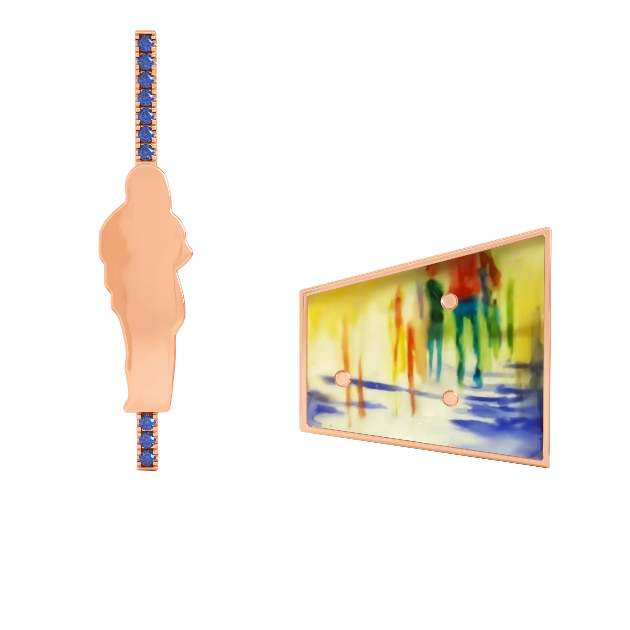 14K Hand-Painted Earrings