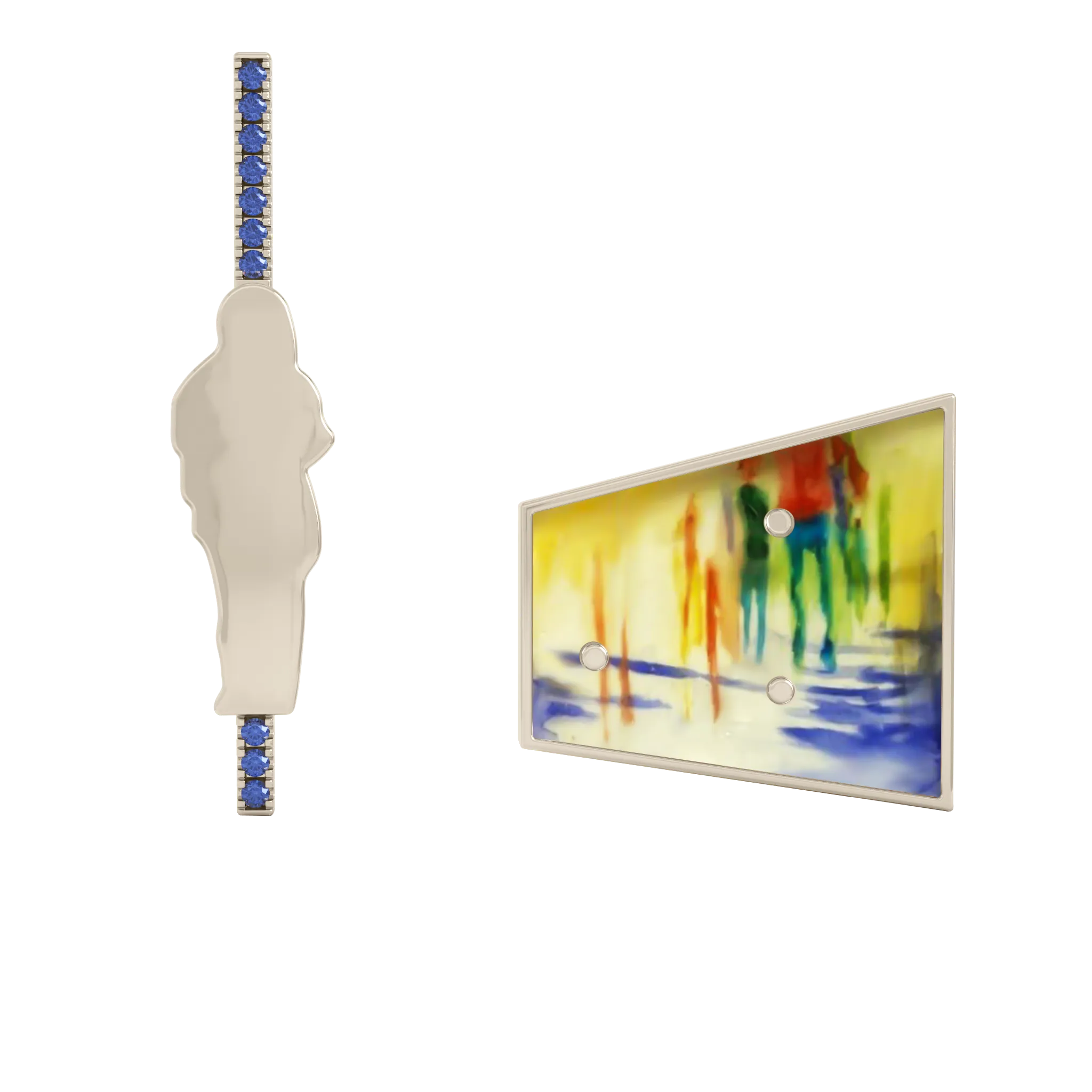 14K Hand-Painted Earrings