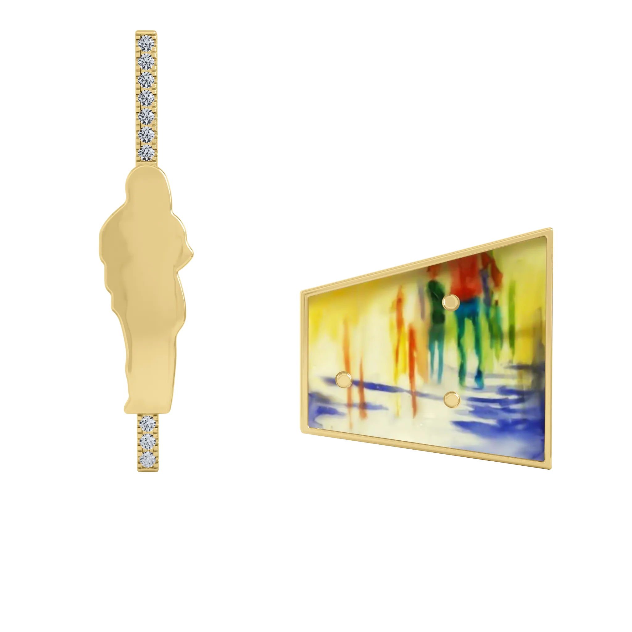 14K Hand-Painted Earrings