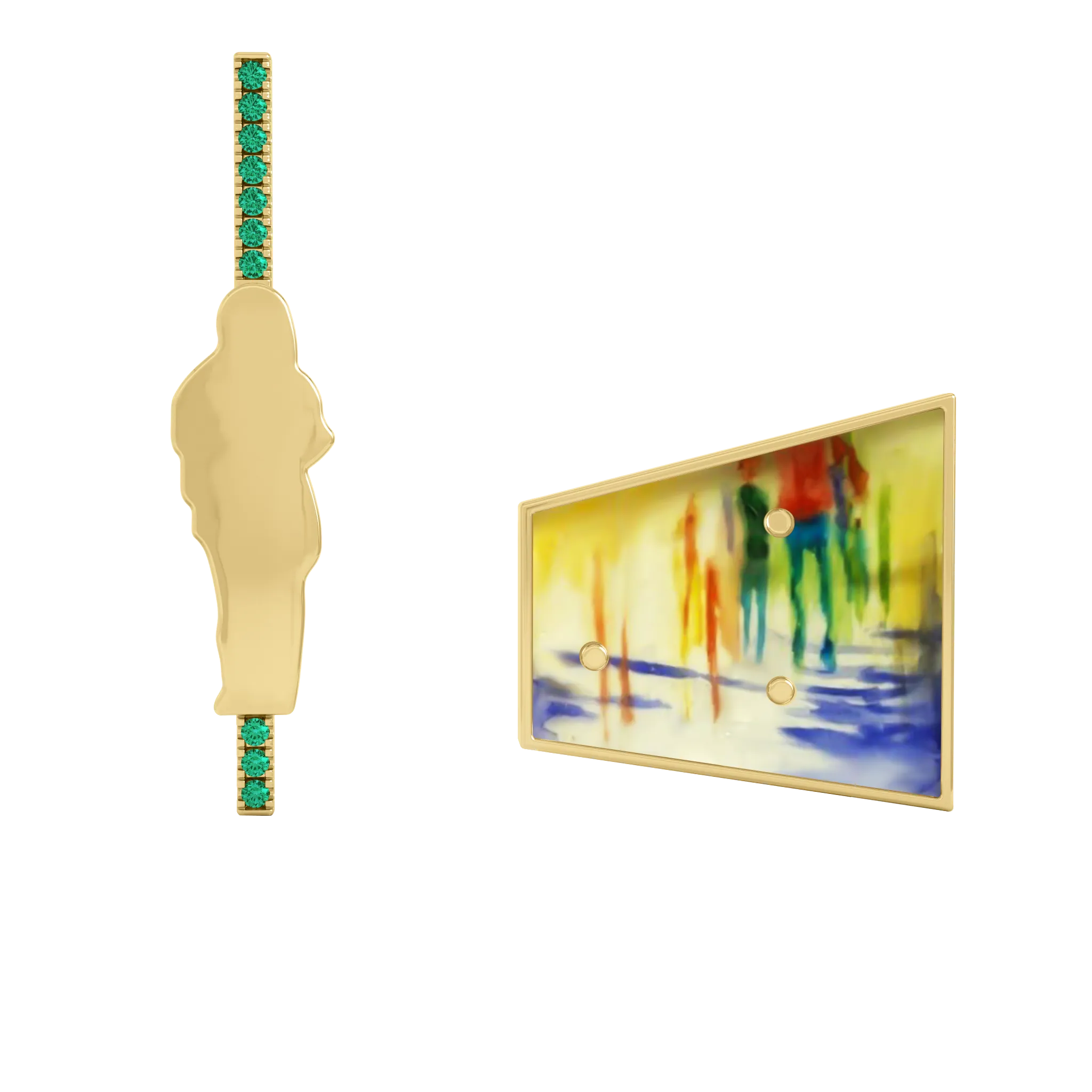 14K Hand-Painted Earrings