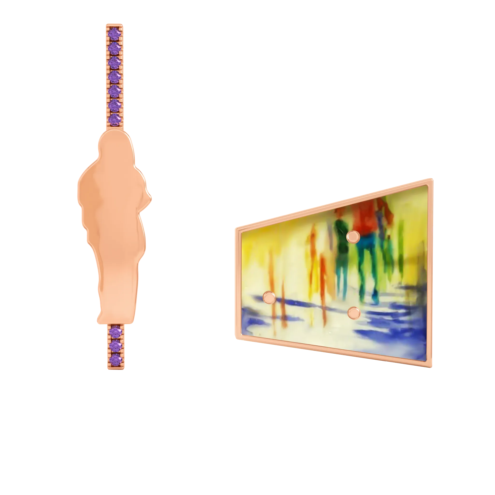 14K Hand-Painted Earrings