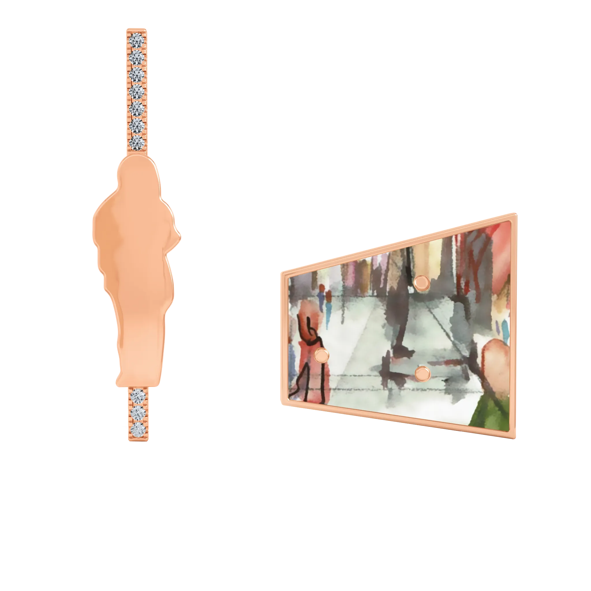 14K Hand-Painted Earrings