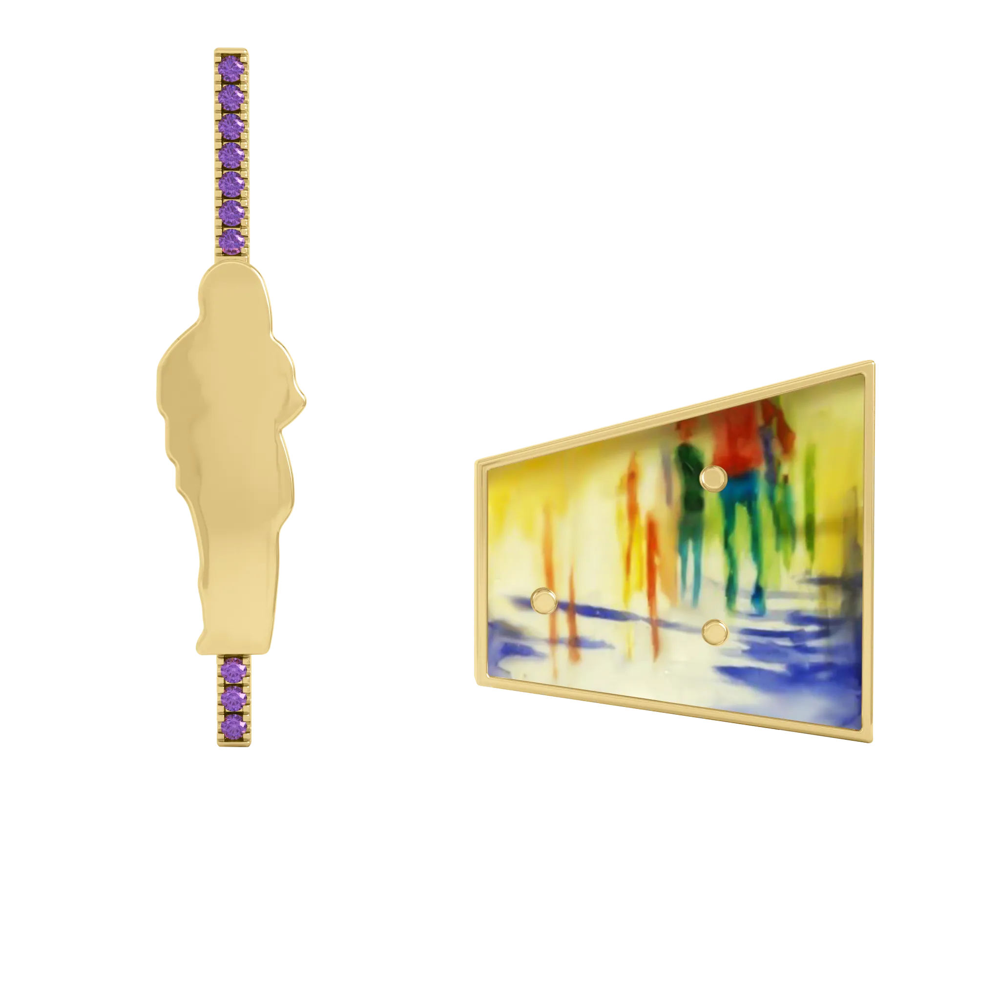 14K Hand-Painted Earrings