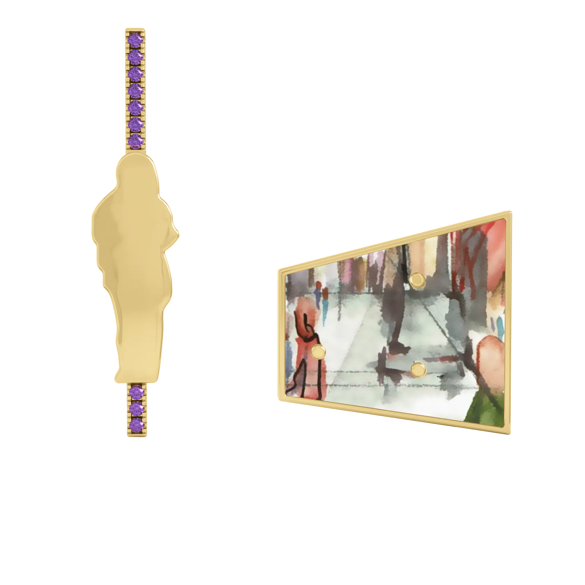 14K Hand-Painted Earrings