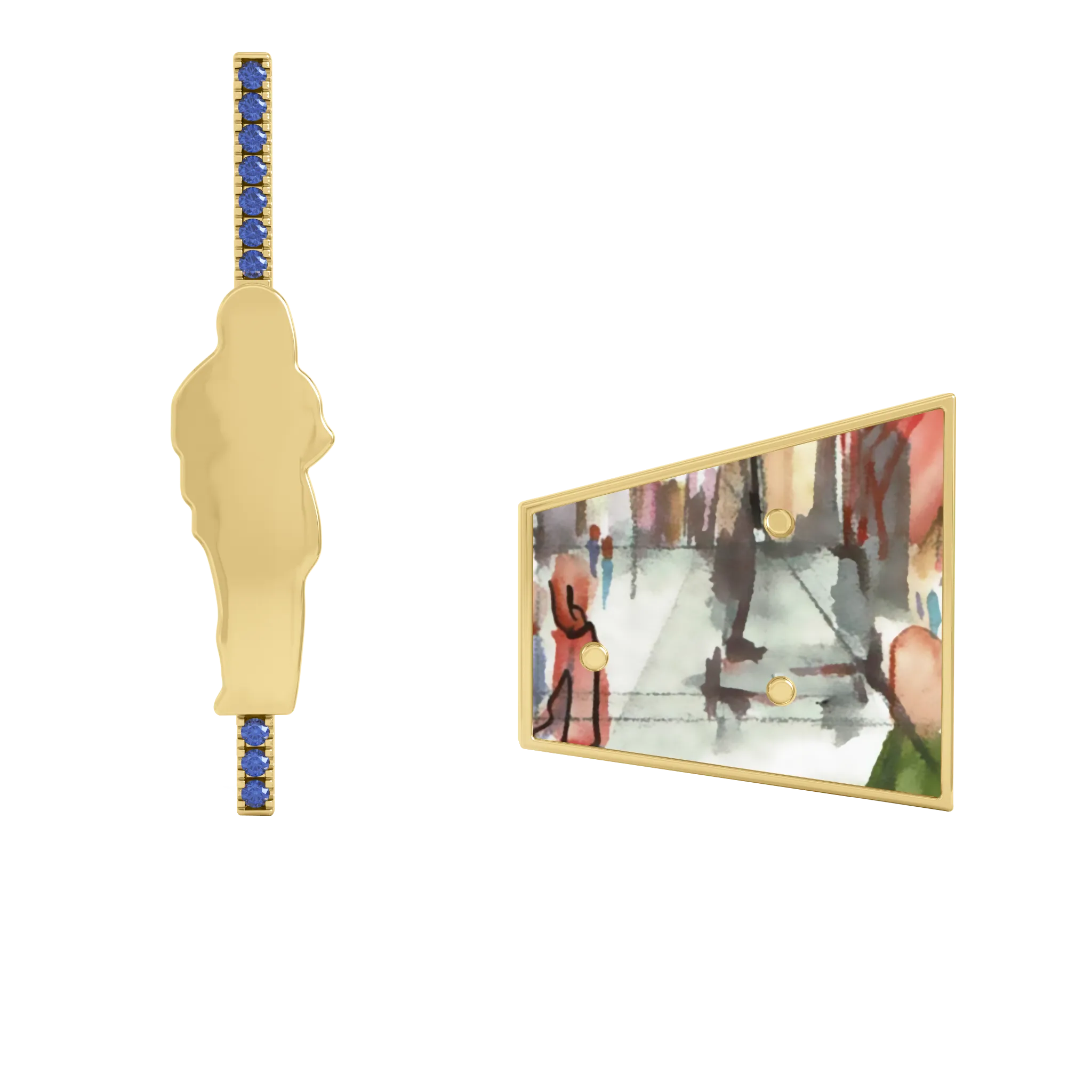 14K Hand-Painted Earrings