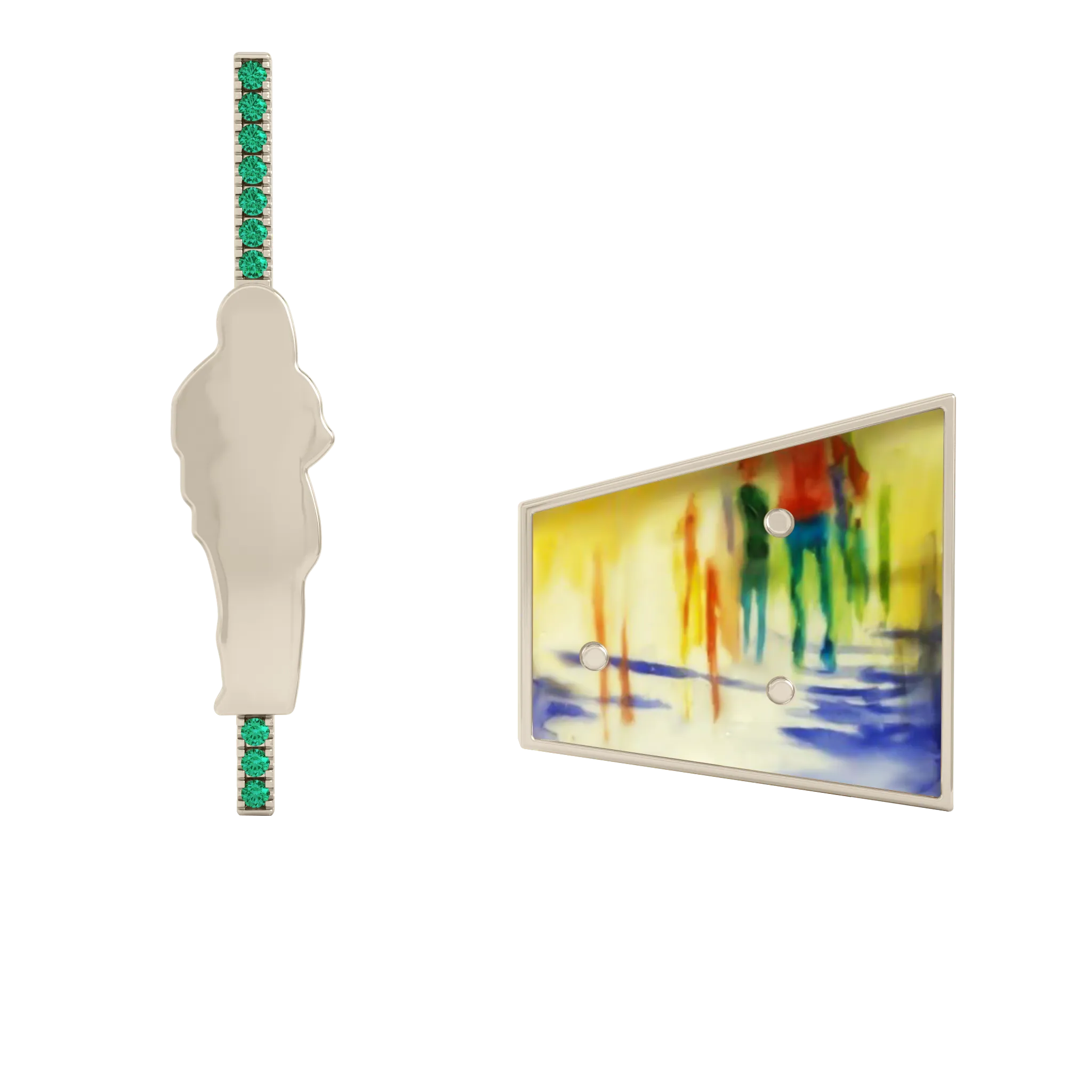 14K Hand-Painted Earrings