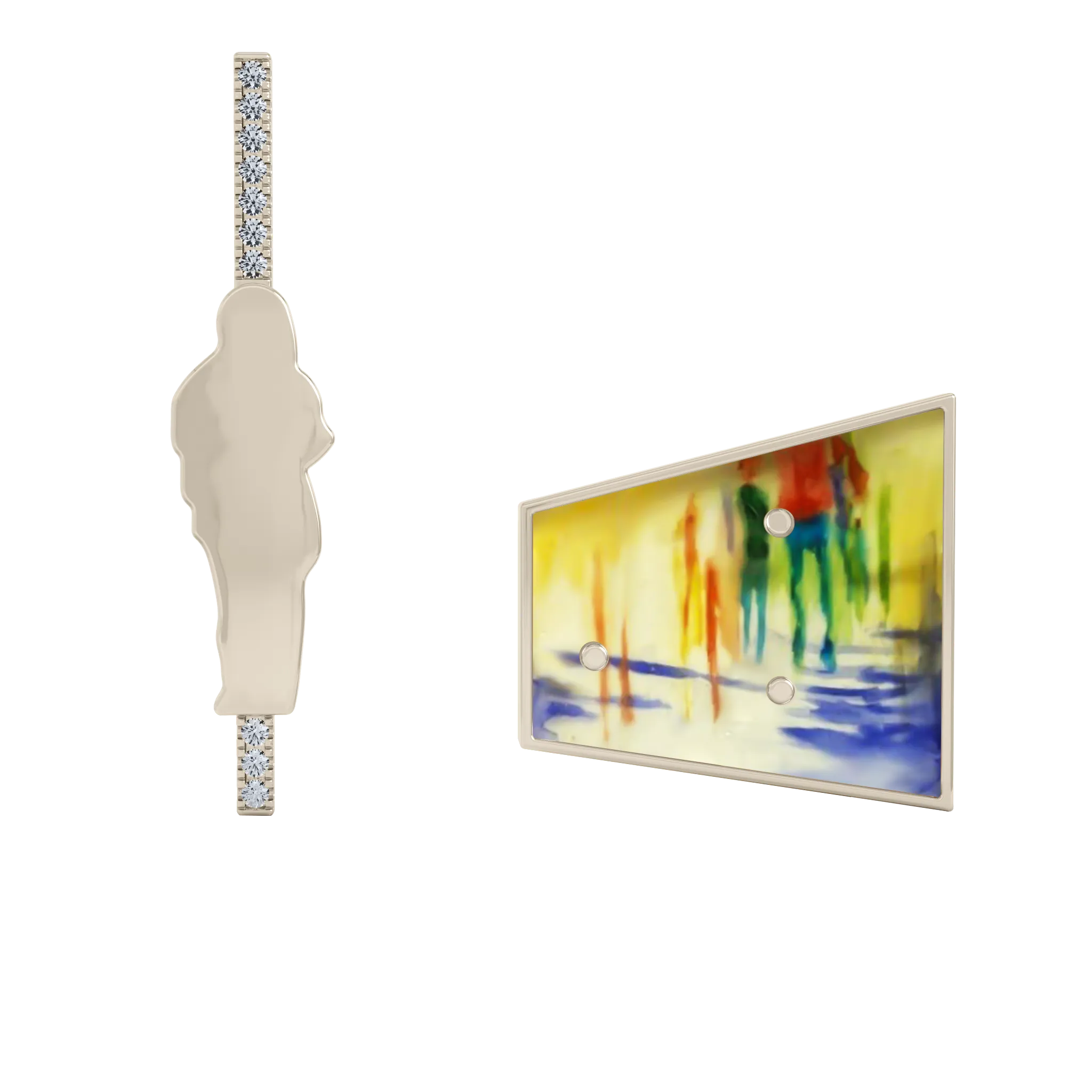 14K Hand-Painted Earrings