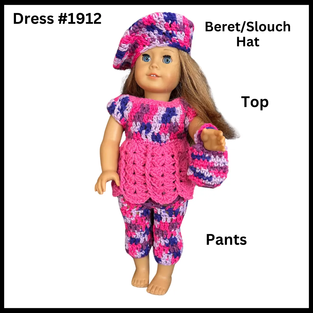 18 Inch Crocheted Doll Pant Set #1912