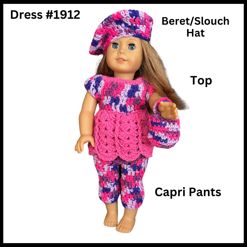 18 Inch Crocheted Doll Pant Set #1912