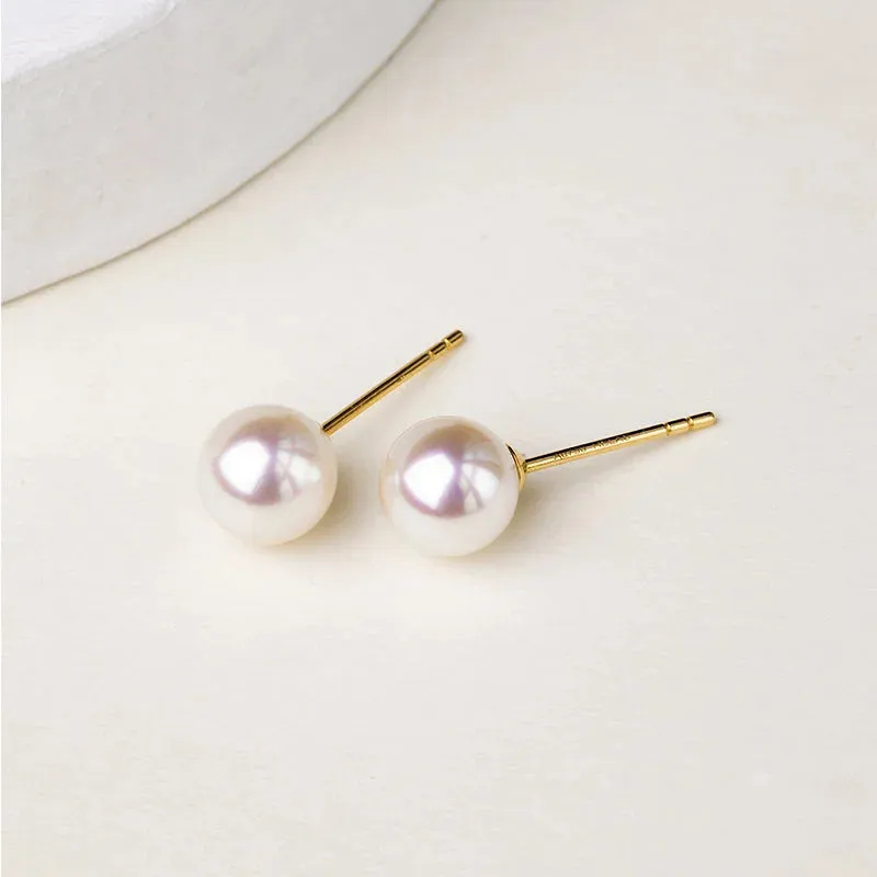 18K Gold Petite Bulb Stud Earrings