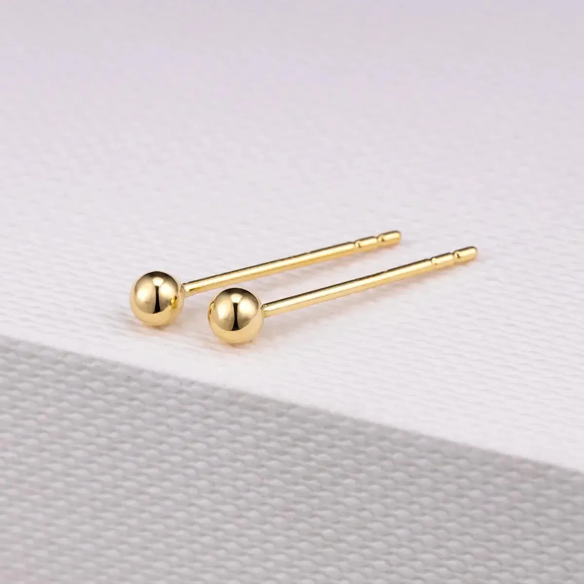 18K Gold Petite Bulb Stud Earrings