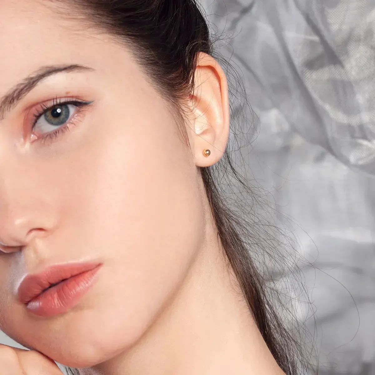 18K Gold Petite Bulb Stud Earrings