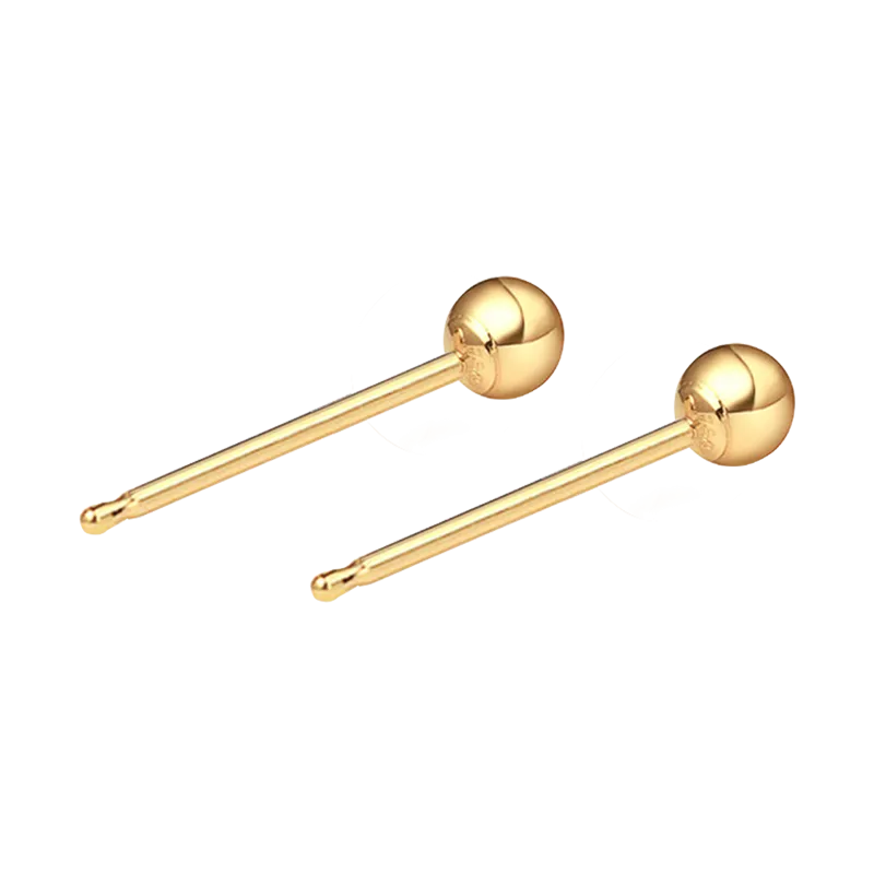 18K Gold Petite Bulb Stud Earrings