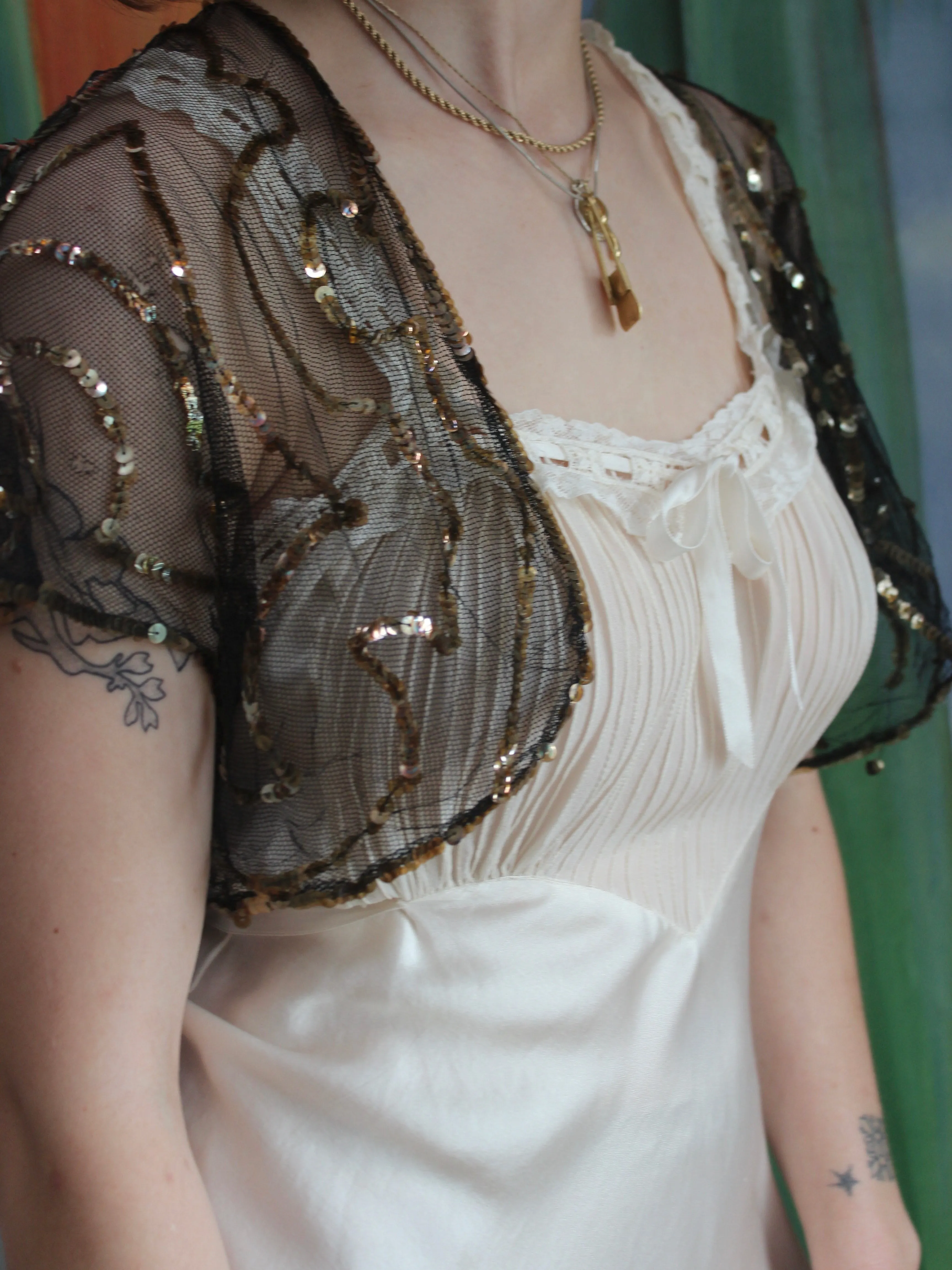 1930s Sequin Net Crop Bolero
