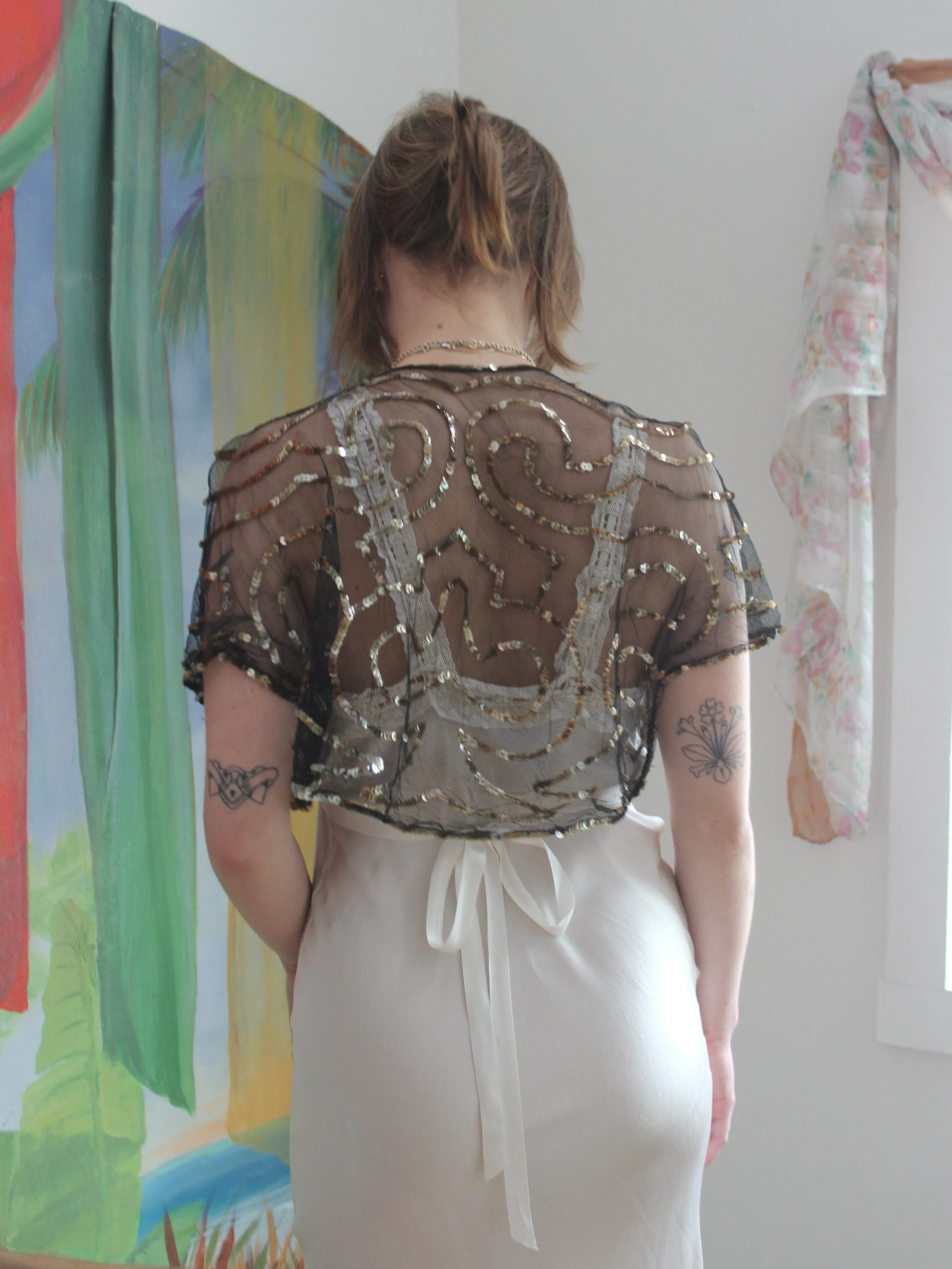 1930s Sequin Net Crop Bolero