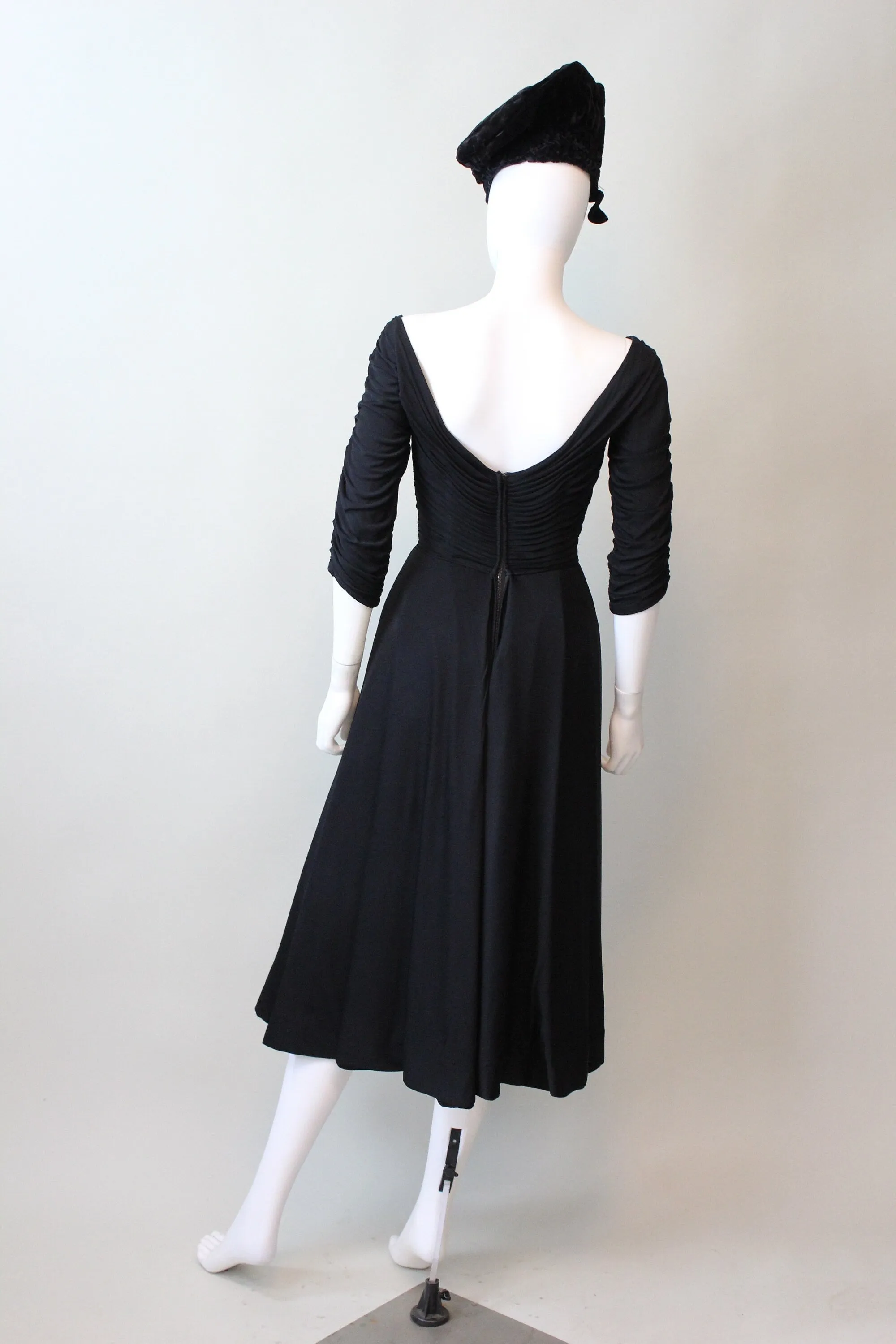 1950s 1953 documented CEIL CHAPMAN draped dress xs | new fall