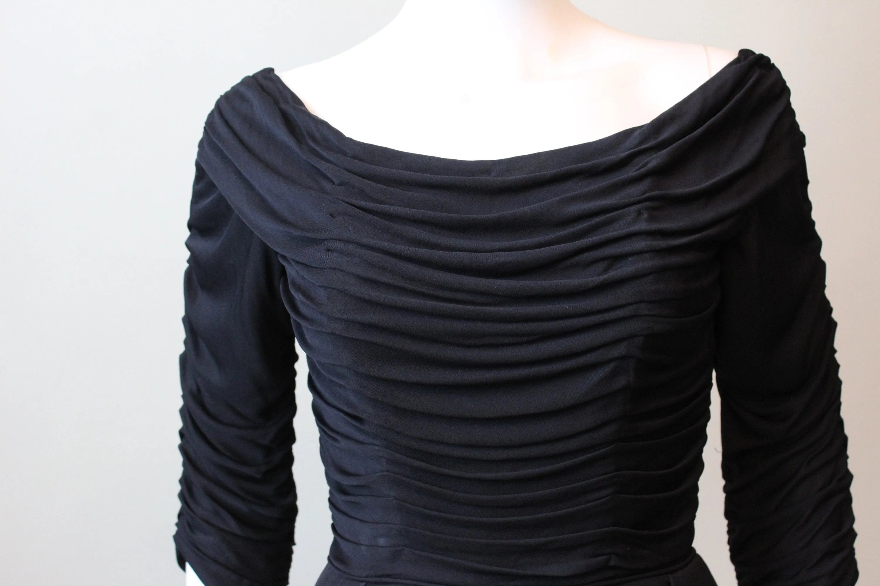 1950s 1953 documented CEIL CHAPMAN draped dress xs | new fall