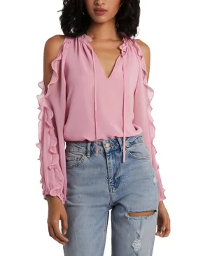 1.state Womens Ruffled Cold-Shoulder Top 8129012
