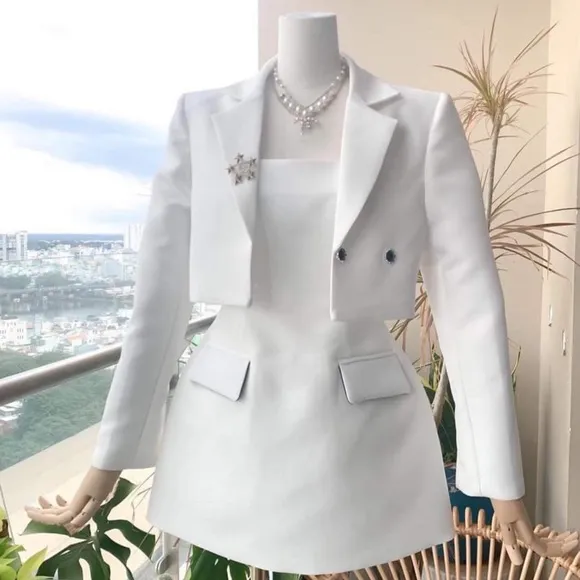 2 in 1 Blazer Dress With Back Garter - Size S