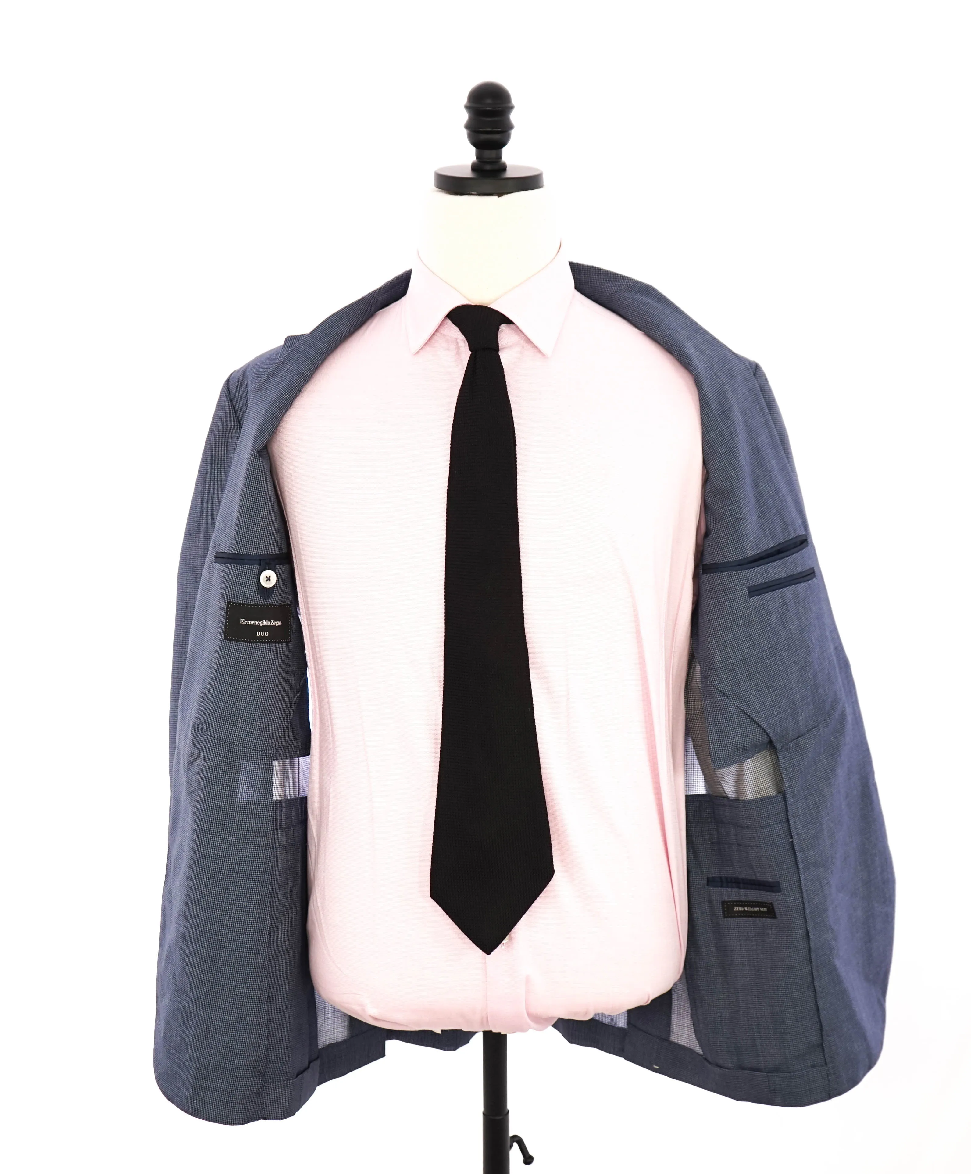 $3,495 ERMENEGILDO ZEGNA - Pastel Blue *DUO* “ZERO WEIGHT” Suit - 40R