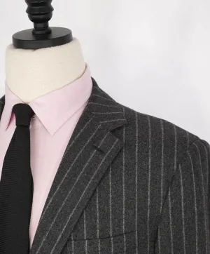 $3,495 RALPH LAUREN PURPLE LABEL - Gray Flannel Tonal Chalk Stripe Suit - 42R