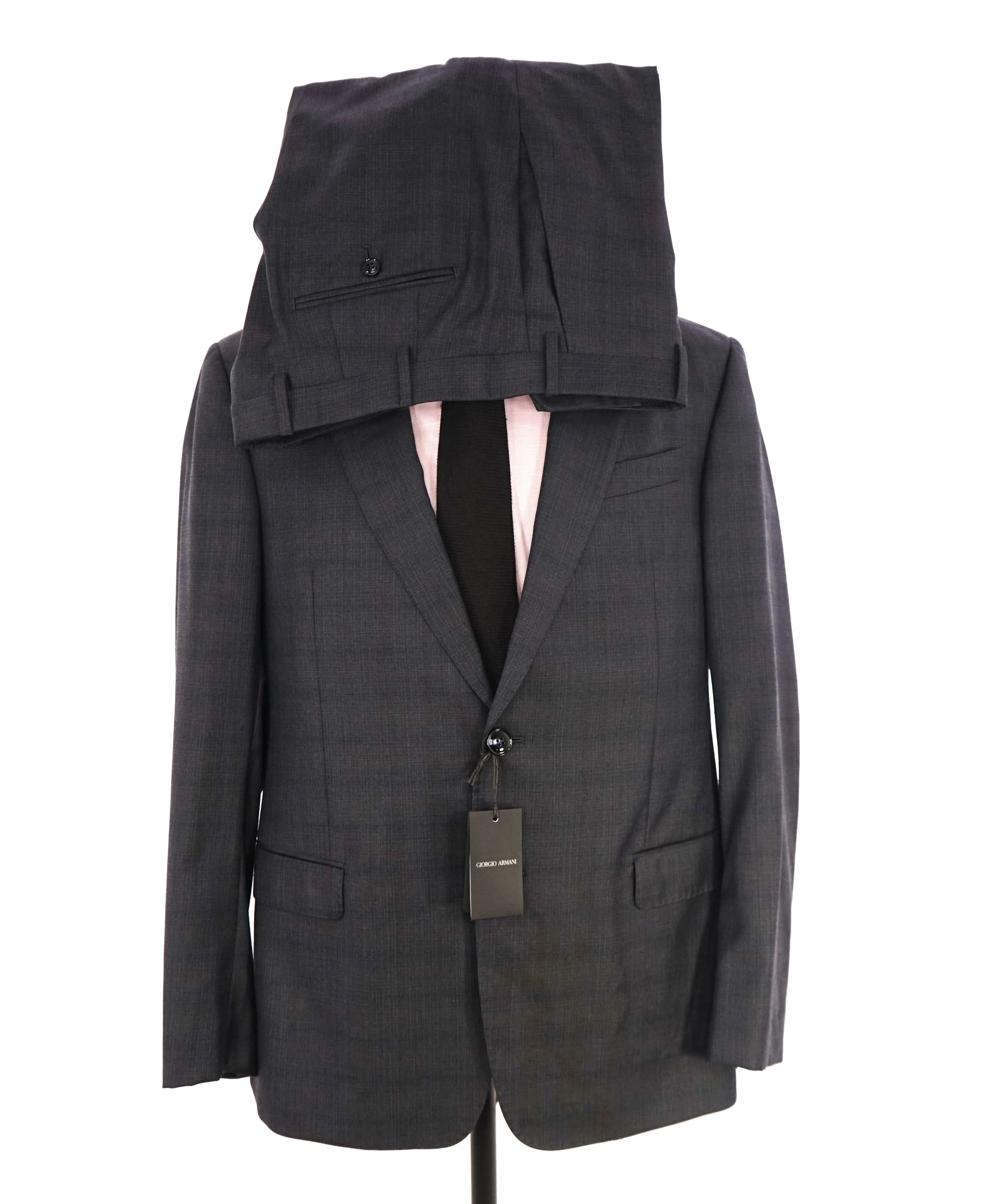 $3,795 GIORGIO ARMANI - "SOFT" Gray Check Notch Lapel SUPER 150's Suit - 42R