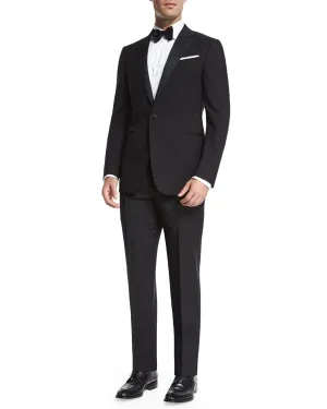 $3,995 ERMENEGILDO ZEGNA-"MULTISEASON" Notch Lapel Black Tuxedo- 44R