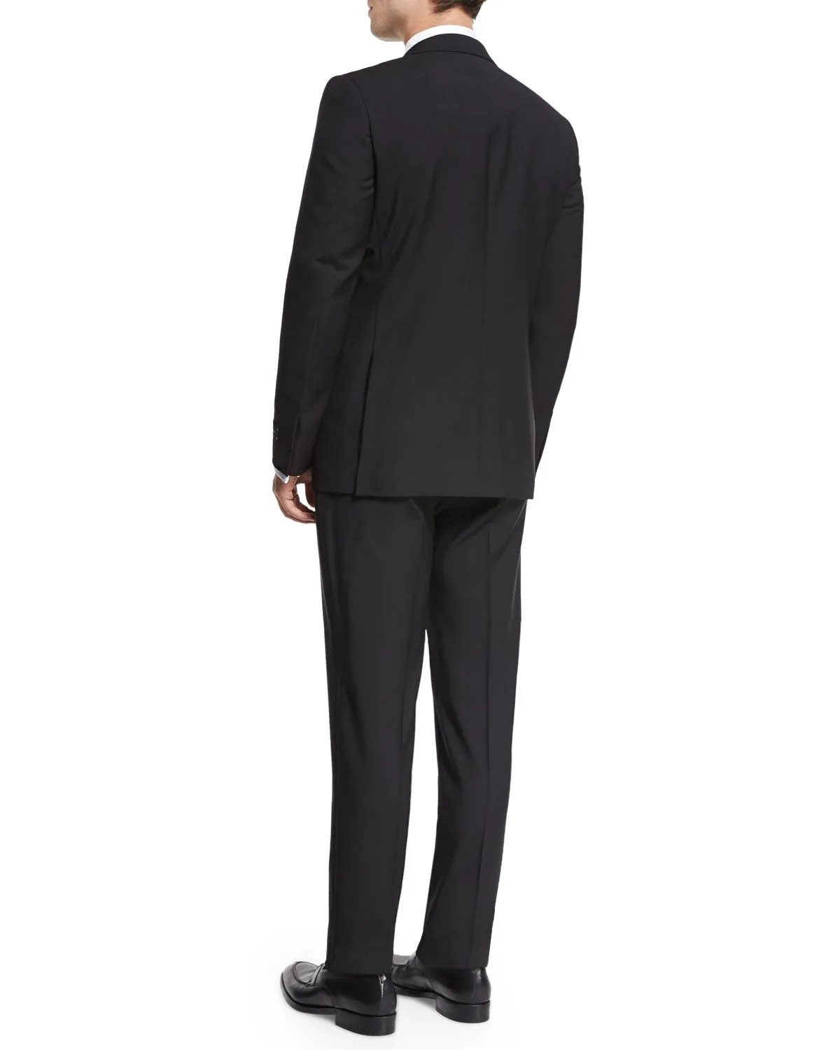 $3,995 ERMENEGILDO ZEGNA-"MULTISEASON" Notch Lapel Black Tuxedo- 44R