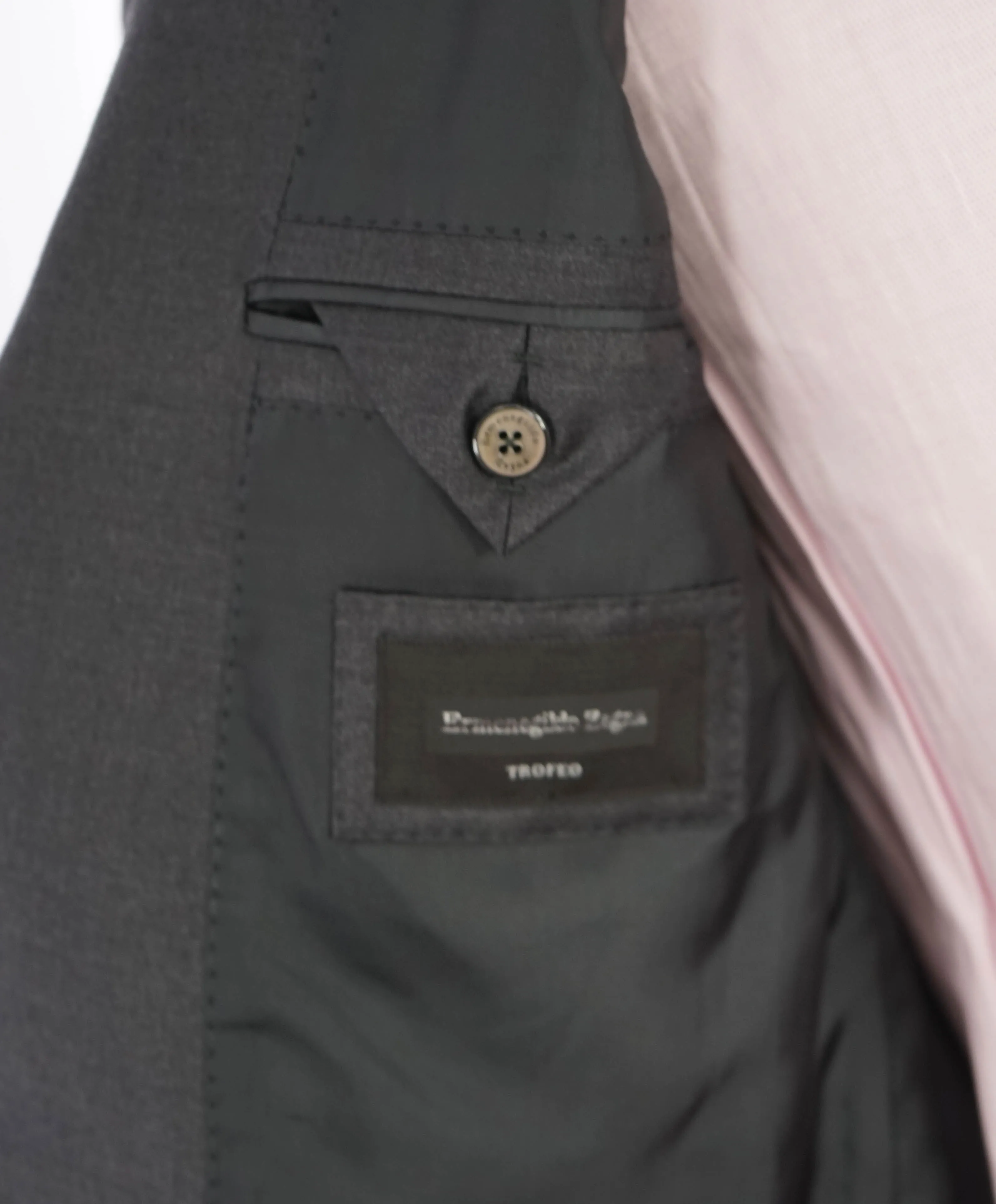 $3,995 ERMENEGILDO ZEGNA -"TROFEO" Charcoal Suit - 36S 33W