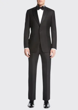 $3,995 GIORGIO ARMANI - "SOFT" Black SILK LINED 160's Peak Lapel Tuxedo - 48R