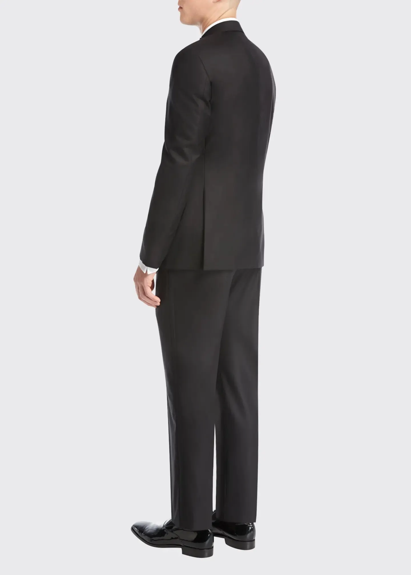 $3,995 GIORGIO ARMANI - "SOFT" Black SILK LINED 160's Peak Lapel Tuxedo - 48R