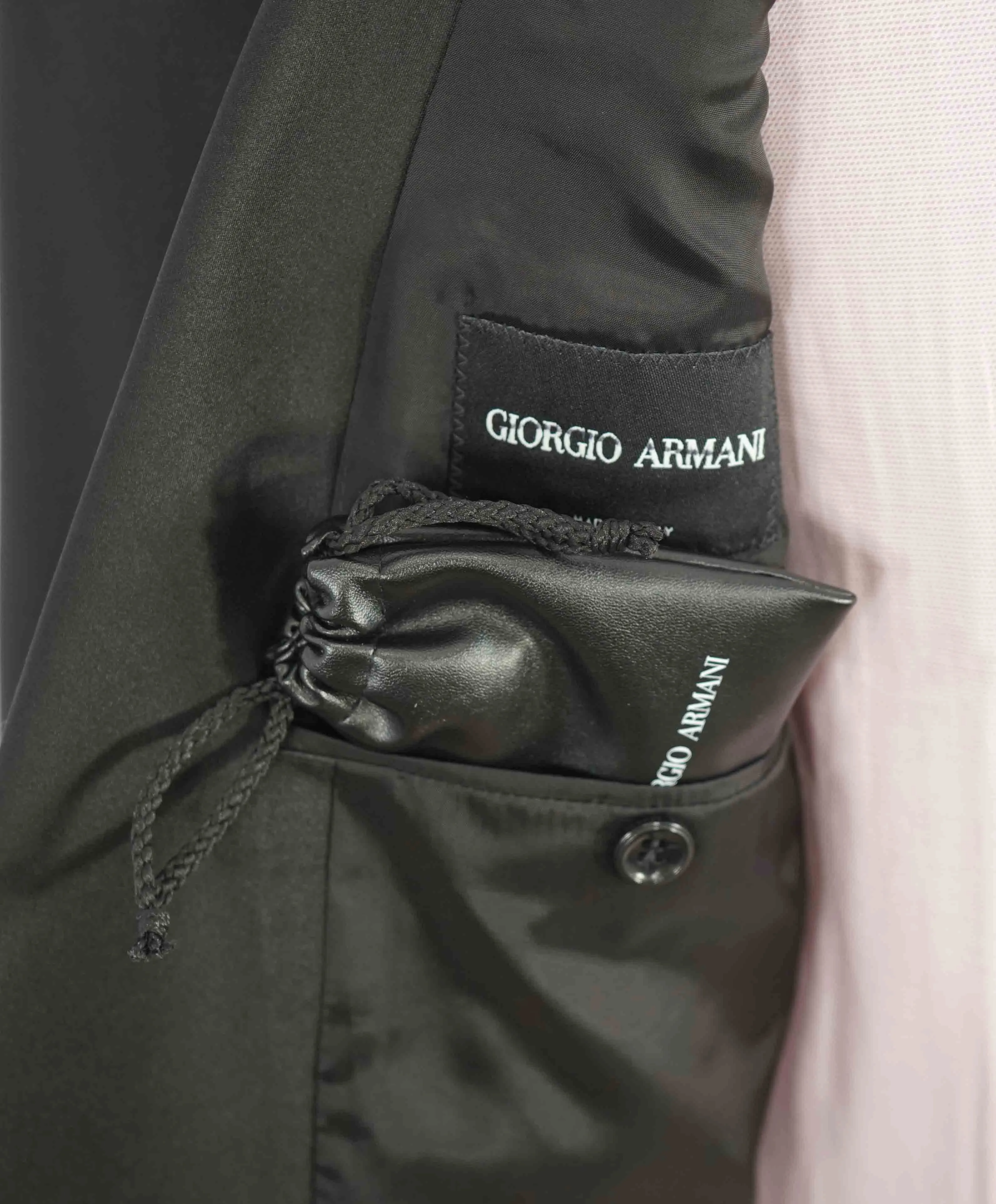 $3,995 GIORGIO ARMANI - "SOFT" Black SILK LINED 160's Peak Lapel Tuxedo - 48R