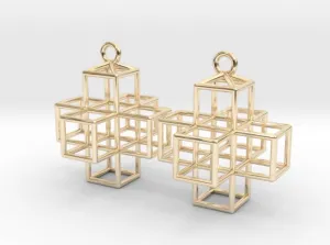3D Plus Earrings (Metal)