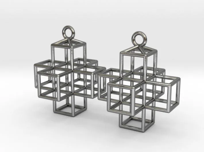 3D Plus Earrings (Metal)