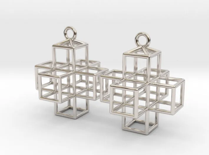 3D Plus Earrings (Metal)