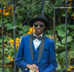 4-Piece Classic Blue Shawl Lapel Suit