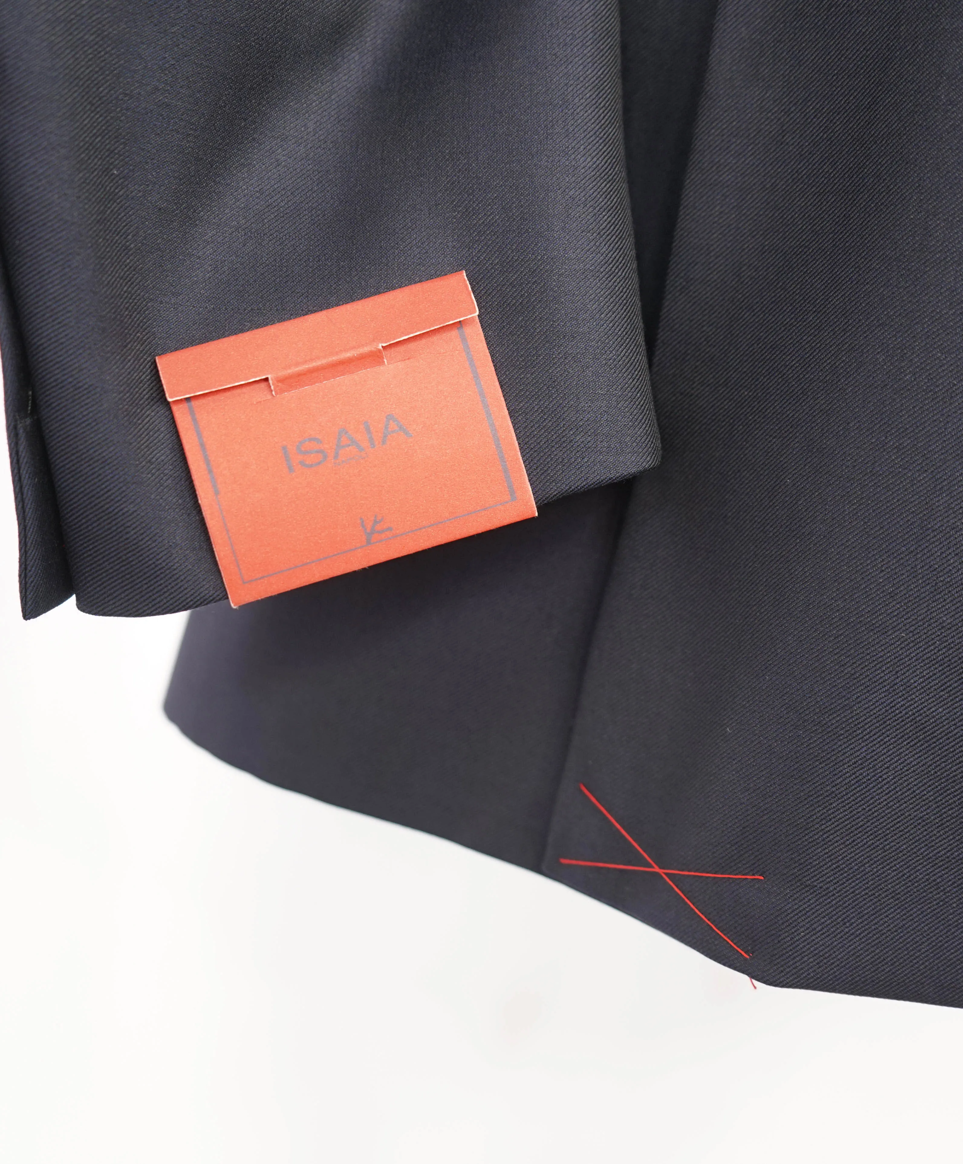 $4,595 ISAIA - "AQUASPIDER" Satin PEAK LAPEL Navy Blue Wool Tuxedo - 48R