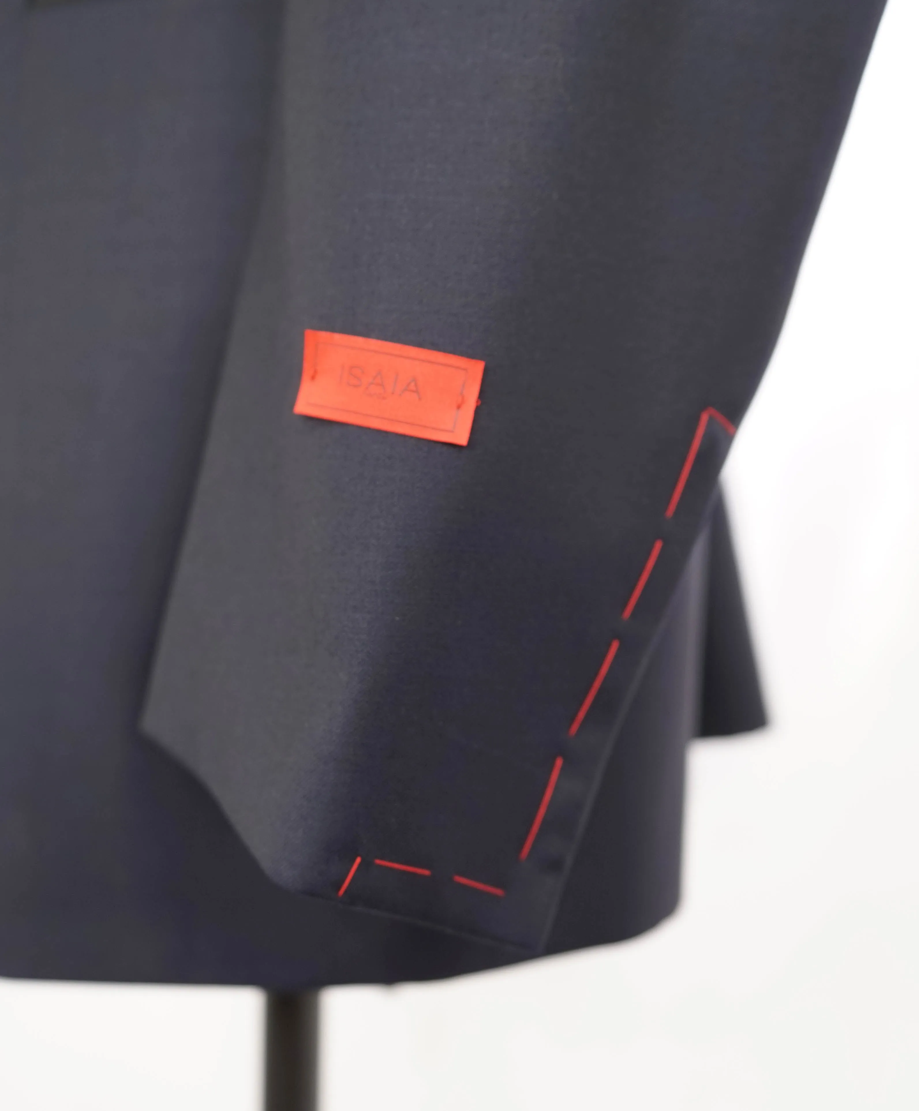 $4,595 ISAIA - "AQUASPIDER" Satin PEAK LAPEL Navy Blue Wool Tuxedo - 48R