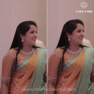 9008 Pure Silk Mustard Yellow Blouse outfit set