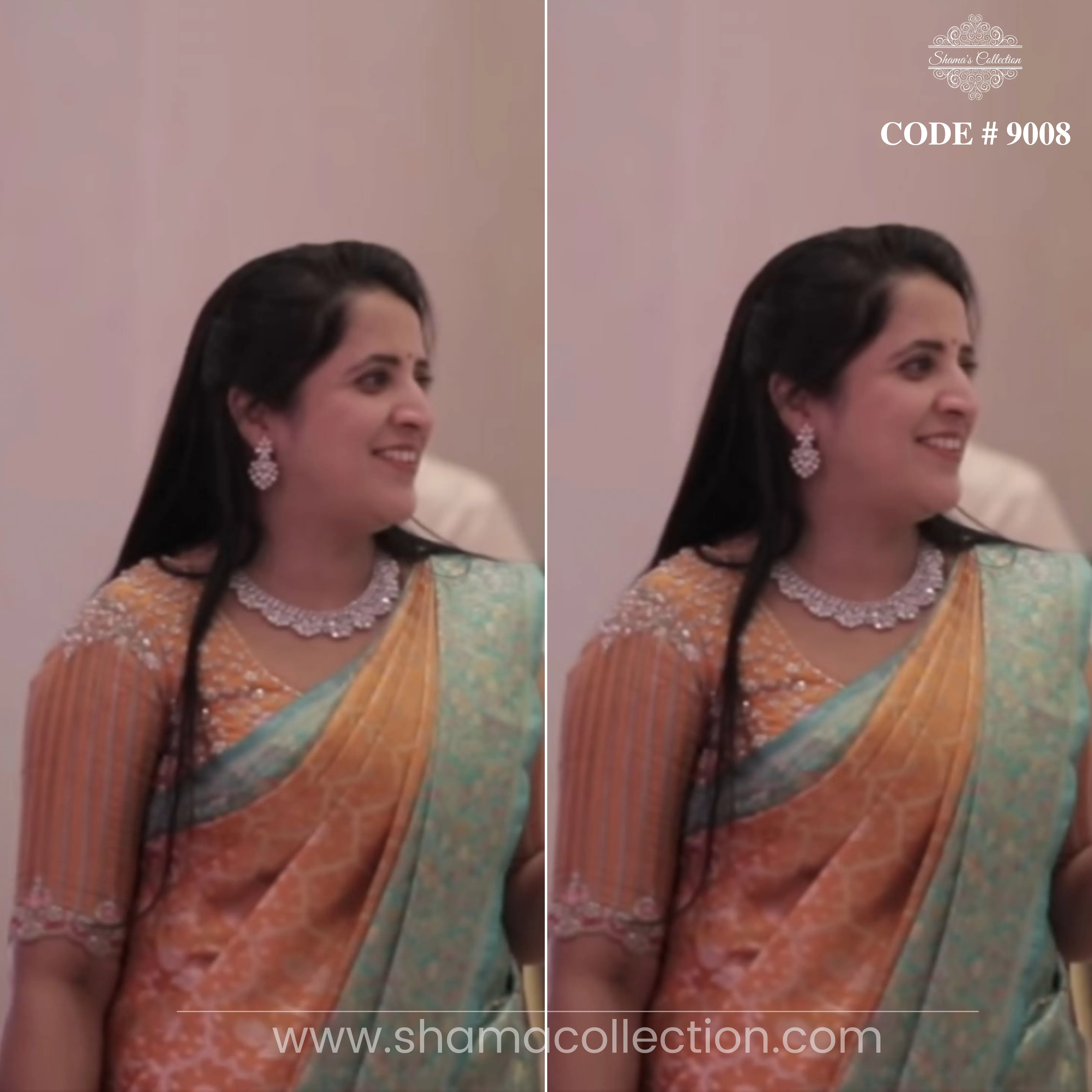 9008 Pure Silk Mustard Yellow Blouse outfit set
