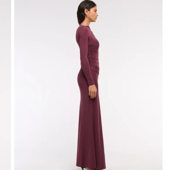 Abercrombie Long-Sleeve Draped Knit Maxi Dress size S Tall NWT