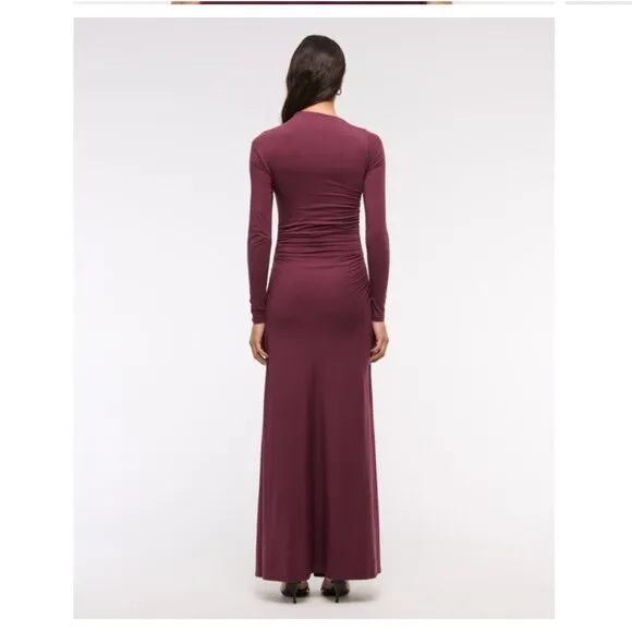Abercrombie Long-Sleeve Draped Knit Maxi Dress size S Tall NWT
