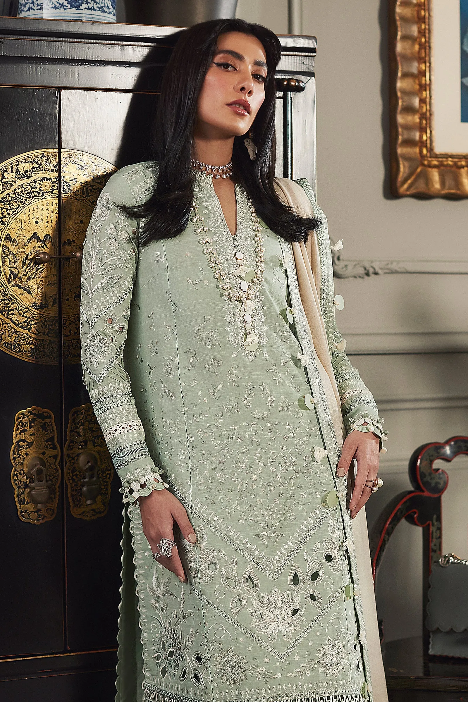 AINAZ (EW22-08) | Elan Winter Embroidered Collection | Unstitched Slub Khaddar Suits