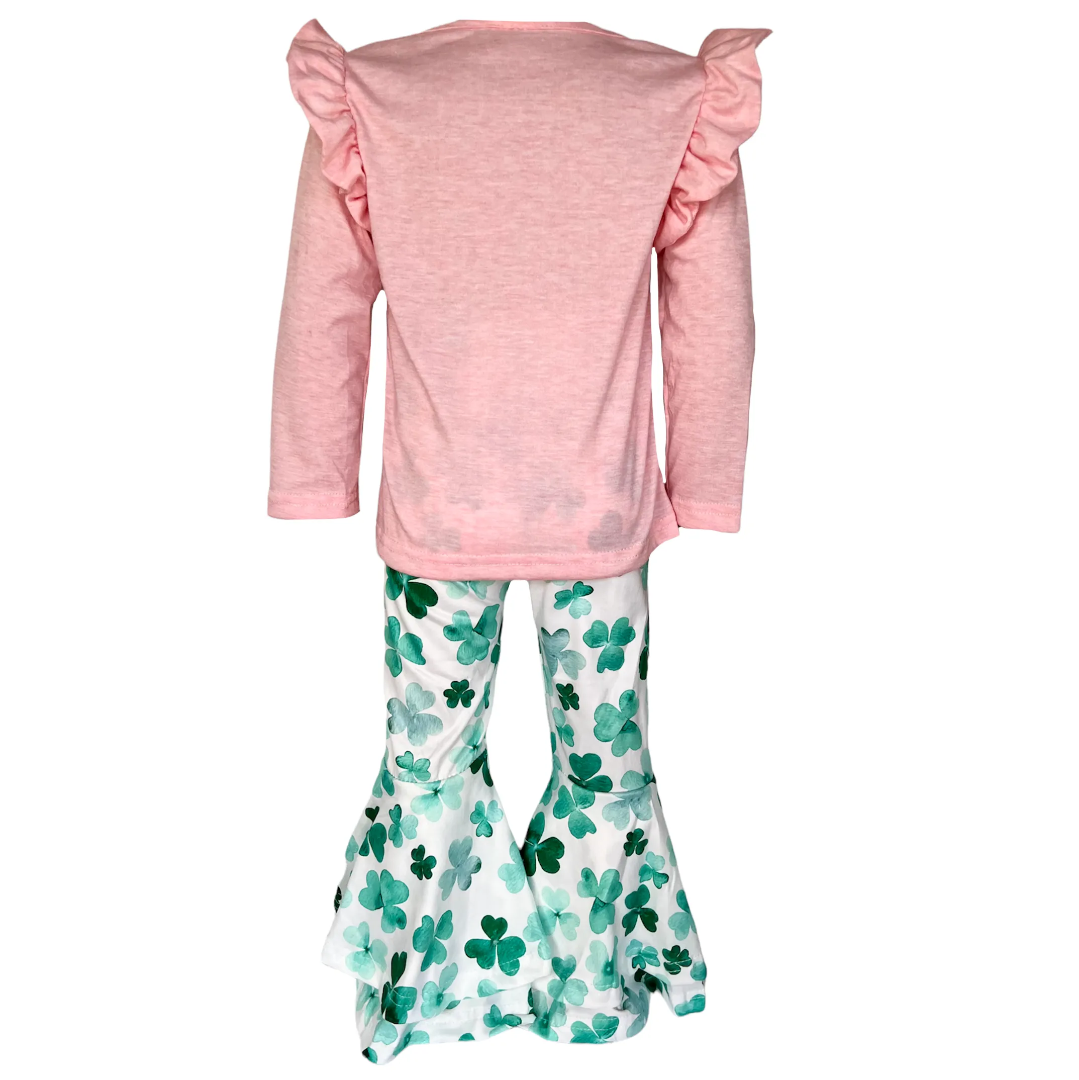 AL Limited St Patricks Day Clover Holiday Top Pants Outfit Set
